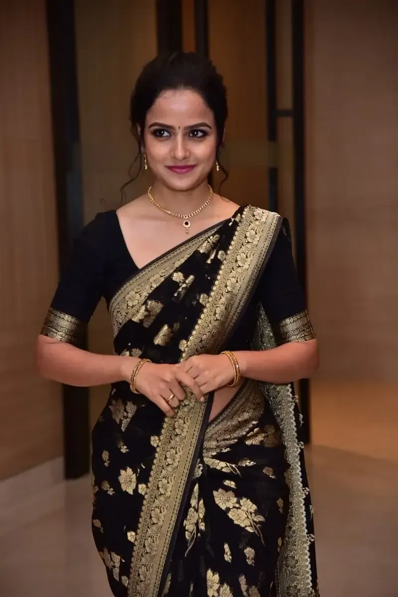 Actress Vaishnavi Chaitanya in Black Saree at Baby Movie Celebrations